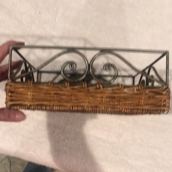 Metal and Wicker Napkin Holder - Picture 5 of 8
